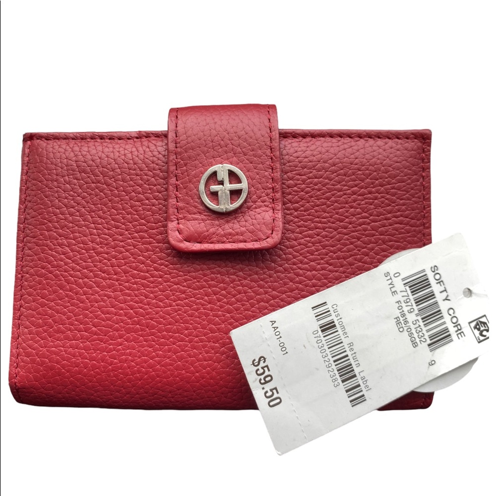 NWT Red Genuine Leather Gianni Bernini wallet